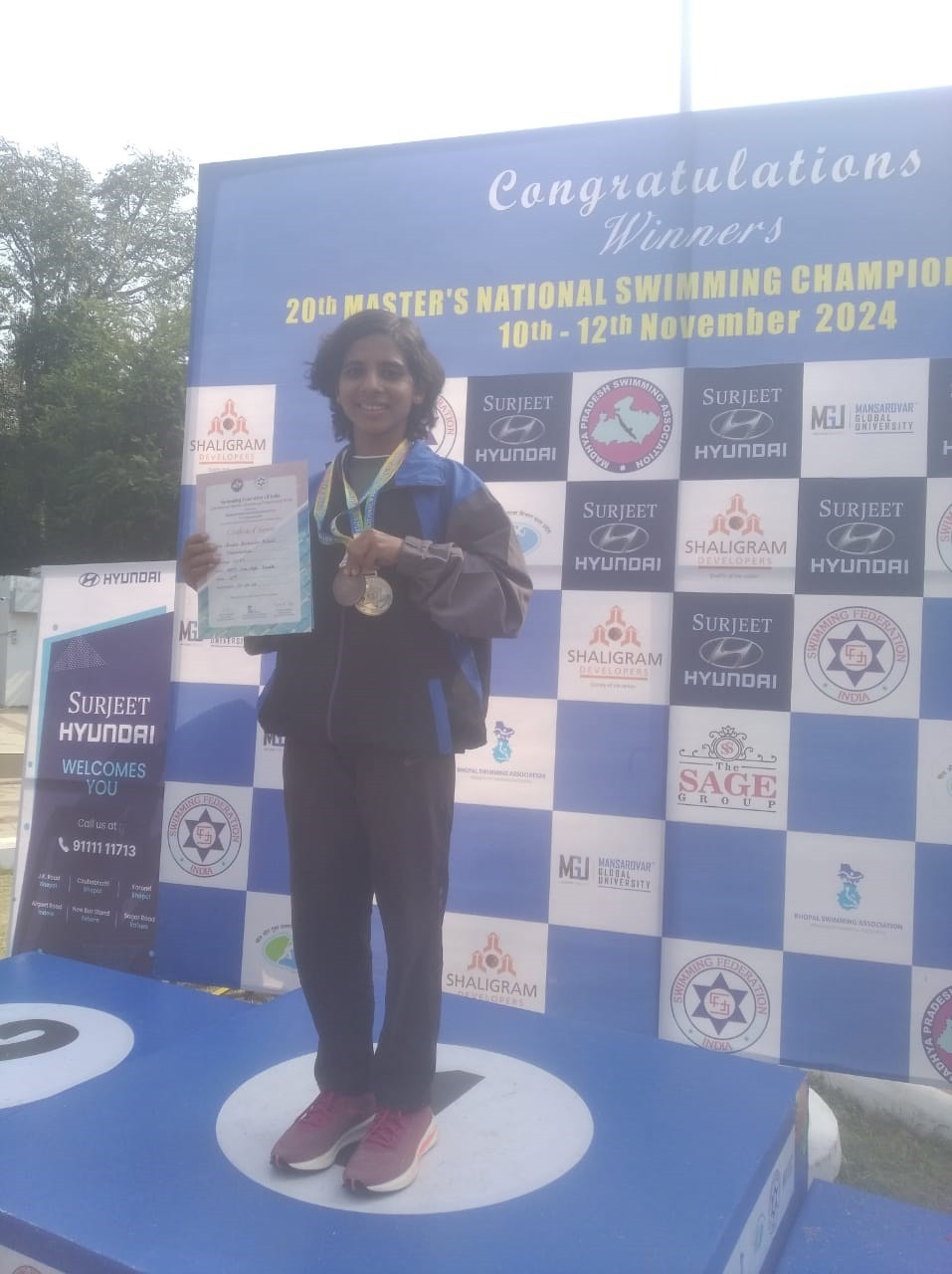 Rajapur’s Sneha Rahate won two medals in the national swimming competition