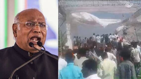 Mallikarjun Kharge’s meeting pavilion blown up in Nashik, two Congress workers injured