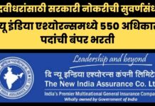 पदवीधरांसाठी सरकारी नोकरीची सुवर्णसंधी! न्यू इंडिया एश्योरन्समध्ये ५५० अधिकारी पदांची बंपर भरती, वेतन दरमहा ९०,००० रुपये!