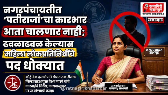 नगरपंचायतीत 'पतीराजां'चा कारभार आता चालणार नाही; ढवळाढवळ केल्यास महिला लोकप्रतिनिधींचे पद धोक्यात नगरपंचायतीत 'पतीराजां'चा कारभार आता चालणार नाही; ढवळाढवळ केल्यास महिला लोकप्रतिनिधींचे पद धोक्यात