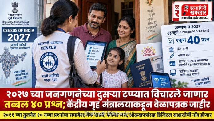 २०२७ च्या जनगणनेच्या दुसऱ्या टप्प्यात विचारले जाणार तब्बल ४० प्रश्न; केंद्रीय गृह मंत्रालयाकडून वेळापत्रक जाहीर