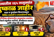 राज्यातील २६५ तालुक्यांत दुष्काळ जाहीर; मदत व पुनर्वसन विभागाकडून विविध सवलती व उपाययोजना लागू