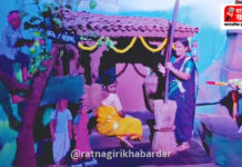 Mandangad Palgharwadi Ganpati: 'खेड्याकडे चला'चा भावस्पर्शी संदेश; पालघरवाडी गणेशोत्सव मंडळाचा देखावा आकर्षणाचा केंद्रबिंदू