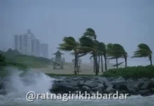 Ratnagiri Cyclone Alert: अरबी समुद्रात कमी दाबाचे क्षेत्र तीव्र, २६ ऑक्टोबरला रत्नागिरीच्या समुद्रात भयंकर वादळाची शक्यता Ratnagiri Cyclone Alert: अरबी समुद्रात कमी दाबाचे क्षेत्र तीव्र, २६ ऑक्टोबरला रत्नागिरीच्या समुद्रात भयंकर वादळाची शक्यता