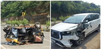 Watul Rajapur Accident: वाटूळ उतारावर भीषण अपघात: इनोव्हा कारने रिक्षाला मागून उडवले; २ लहान मुलांसह ५ जण गंभीर जखमी